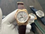 MKF Factory Vacheron Constantin Overseas Dual Time 7900V000R-B336 Leather Strap Rose Gold Silver Dial