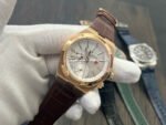 MKF Factory Vacheron Constantin Overseas Dual Time 7900V000R-B336 Leather Strap Rose Gold Silver Dial - Image 3