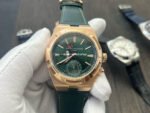 MKF Factory Vacheron Constantin Overseas Dual Time 7920V/210R-B965 Leather Strap Rose Gold Green Dial