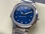 MS Factory Patek Philippe Nautilus 7118/1200A-001 35.2mm Diamond Bezel Full Steel Blue Dial - Image 3