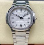 MS Factory Patek Philippe Nautilus 7118/1200A-010 35.2mm Diamond Bezel Full Steel White Dial