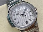 MS Factory Patek Philippe Nautilus 7118/1200A-010 35.2mm Diamond Bezel Full Steel White Dial - Image 2