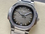 MS Factory Patek Philippe Nautilus 7118/1200A-011 35.2mm Diamond Bezel Full Steel Grey Dial - Image 3