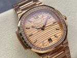 MS Factory Patek Philippe Nautilus 7118/1200R-010 35.2mm Diamond Bezel Full Rose Gold Champagne Dial - Image 2