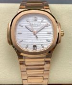 MS Factory Patek Philippe Nautilus 7118/1R-001 35.2mm Full Rose Gold White Dial