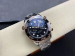 N1 Factory Omega Seamaster Diver 300M Co-Axial Chronometer Chronograph 210.22.44.51.01.001 44mm Full Steel&Rose Gold Strap Black Dial - Image 4