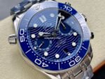 N1 Factory Omega Seamaster Diver 300M Co-Axial Chronometer Chronograph 210.30.44.51.03.001 44mm Full Steel Strap Blue Dial - Image 2