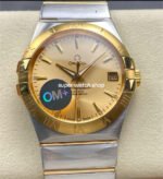 OM+ Factory Omega Constellation Men 123.20.38.21.08.001 38mm Gold Steel Champagne Dial