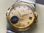 OM+ Factory Omega Constellation Men 123.20.38.21.58.001 38mm Gold Steel Diamond Gold Dial - Image 3