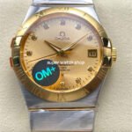 OM+ Factory Omega Constellation Men 123.20.38.21.58.001 38mm Gold Steel Diamond Gold Dial
