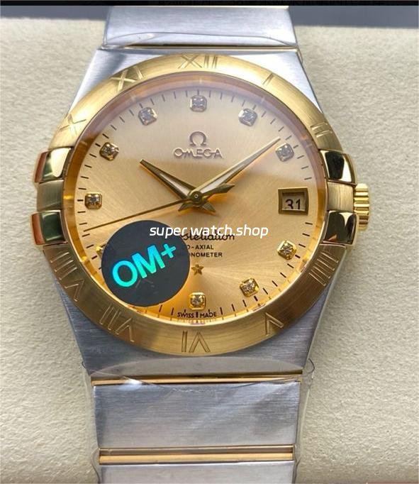 OM-Factory-Omega-Constellation-Men-123.20.38.21.58.001-38mm-GoldSteel-Diamond-Gold-Dial-9.jpg OM+ Factory Omega Constellation Men 123.20.38.21.58.001 38mm Gold Steel Diamond Gold Dial - Image 1