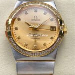 OM+ Factory Omega Constellation Men 123.25.38.21.58.001 38mm Diamond Bezel Gold Steel Diamond Champagne Dial