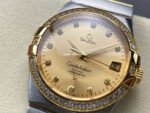 OM+ Factory Omega Constellation Men 123.25.38.21.58.001 38mm Diamond Bezel Gold Steel Diamond Champagne Dial - Image 3