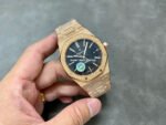OMF Factory Frosted Audemars Piguet Royal Oak Selfwinding 15400or.oo.1220or.01 41mm Full Rose Gold Black Dial - Image 4