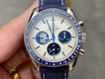 OS Factory Omega Speedmaster Silver Snoopy Award 310.32.42.50.02.001 42mm Steel Canvas Strap White Dial