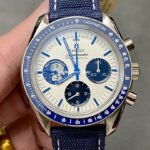 OS Factory Omega Speedmaster Silver Snoopy Award 310.32.42.50.02.001 42mm Steel Canvas Strap White Dial