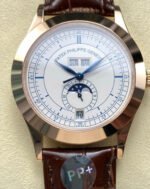 PP+ Factory Patek Philippe Annual Calendar 5396R-001 Rose Gold Silver Dial