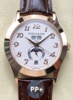 PP+ Factory Patek Philippe Annual Calendar 5396R-012 Rose Gold Arabic Numerals Silver Dial
