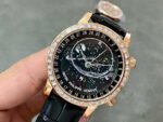 PP Factory Patek Philippe Celestial Moon 44mm 6104R-001 Rose Gold Diamond Bezel Leather Black Dial - Image 3