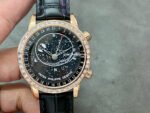 PP Factory Patek Philippe Celestial Moon 44mm 6104R-001 Rose Gold Diamond Bezel Leather Black Dial