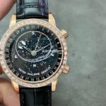 PP Factory Patek Philippe Celestial Moon 44mm 6104R-001 Rose Gold Diamond Bezel Leather Black Dial