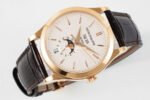 PPF Factory Patek Philippe Annual Calendar 5396R-011 38mm Rose Gold Leather Strap Silver Dial - Image 5