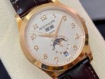 PPF Factory Patek Philippe Annual Calendar 5396R-012 38mm Rose Gold Leather Strap Arabic Numerals Silver Dial - Image 2