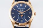 PPF Factory Patek Philippe Annual Calendar 5396R-015 Rose Gold Baguette Diamond Blue Dial - Image 3