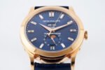 PPF Factory Patek Philippe Annual Calendar 5396R-015 Rose Gold Baguette Diamond Blue Dial - Image 4