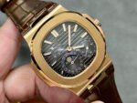 PPF Factory Patek Philippe Nautilus 40mm 5712G-001 Rose Gold Leather Brown Dial - Image 2