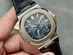 PPF Factory Patek Philippe Nautilus 40mm 5712G-001 White Gold Leather Blue Dial - Image 2