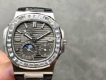 PPF Factory Patek Philippe Nautilus 5722G-001 40mm White Gold Leather Strap Grey Dial