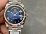 QF Factory Counterweight Rolex Day-Date 228239-0076 40mm Full White Gold Roman Numerals Dark Blue Dial