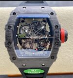 R7 Factory Richard Mille RM35-02 44.5mm Carbon Fiber Black Rubber Strap Skeletonized Dial