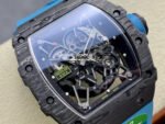 R7 Factory Richard Mille RM35-02 44.5mm Carbon Fiber Blue Rubber Strap Skeletonized Dial - Image 2