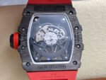 R7 Factory Richard Mille RM35-02 44.5mm Carbon Fiber Red Rubber Strap Skeletonized Dial - Image 7