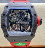 R7 Factory Richard Mille RM35-02 44.5mm Carbon Fiber Red Rubber Strap Skeletonized Dial