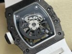 R7 Factory Richard Mille RM35-02 44.5mm Carbon Fiber White Rubber Strap Skeletonized Dial - Image 7