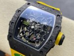 R7 Factory Richard Mille RM35-02 44.5mm Carbon Fiber Yellow Rubber Strap Skeletonized Dial - Image 3