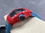 R7 Factory Richard Mille RM35-02 44.5mm Red Carbon Fiber Blue Rubber Strap Skeletonized Dial - Image 6