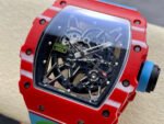 R7 Factory Richard Mille RM35-02 44.5mm Red Carbon Fiber Blue Rubber Strap Skeletonized Dial - Image 3