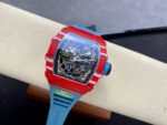 R7 Factory Richard Mille RM35-02 44.5mm Red Carbon Fiber Blue Rubber Strap Skeletonized Dial - Image 4
