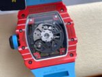 R7 Factory Richard Mille RM35-02 44.5mm Red Carbon Fiber Blue Rubber Strap Skeletonized Dial - Image 7