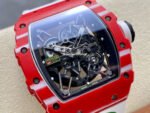 R7 Factory Richard Mille RM35-02 44.5mm Red Carbon Fiber White Rubber Strap Skeletonized Dial - Image 2
