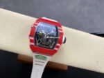 R7 Factory Richard Mille RM35-02 44.5mm Red Carbon Fiber White Rubber Strap Skeletonized Dial - Image 4