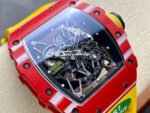 R7 Factory Richard Mille RM35-02 44.5mm Red Carbon Fiber Yellow Rubber Strap Skeletonized Dial - Image 2