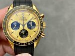 RM Factory Omega Speedmaster Professional Moonwatch 310.62.42.50.99.001 Gold Rubber Strap Gold Dial