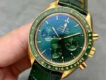 RM Factory Omega Speedmaster Professional Moonwatch 310.63.42.50.02.001 Gold Rubber Strap Green Dial - Image 3