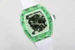 RM Factory Richard Mille RM 055 43mm Green Crystal White Rubber Strap Skeletonized White Dial - Image 3