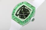 RM Factory Richard Mille RM 055 43mm Green Crystal White Rubber Strap Skeletonized White Dial - Image 4